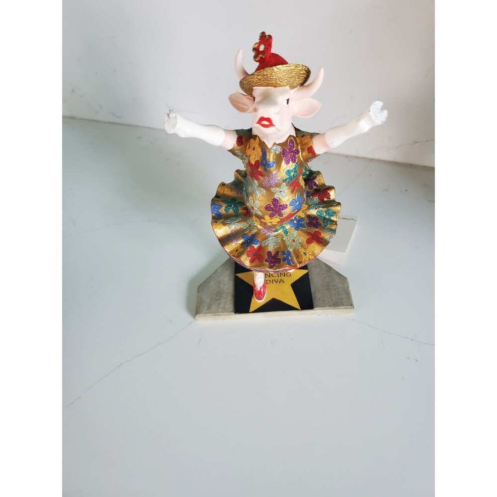 Cow Parade Dancing Diva Figurine Numbered 36792 Retired 9132 Vintage Retired 8"